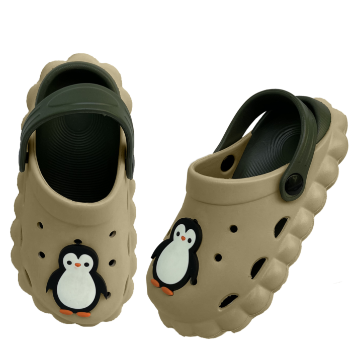Green Brown Kids Clogs