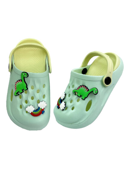 Unisex Kids Clogs Sandals with Adjustable Back Mint-Yellow